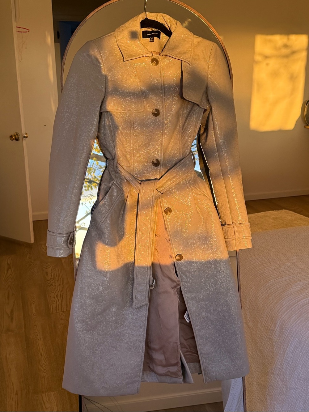 Karen Millen Light Taupe Trench Coat with Tie Belt - Picture 2 of 7